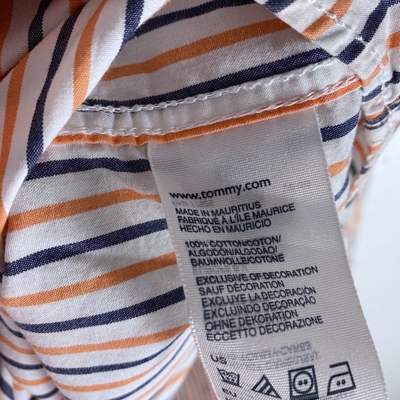 Tommy Hilfiger Sz L Striped Button Up Dress Shirt - Picture 9 of 9